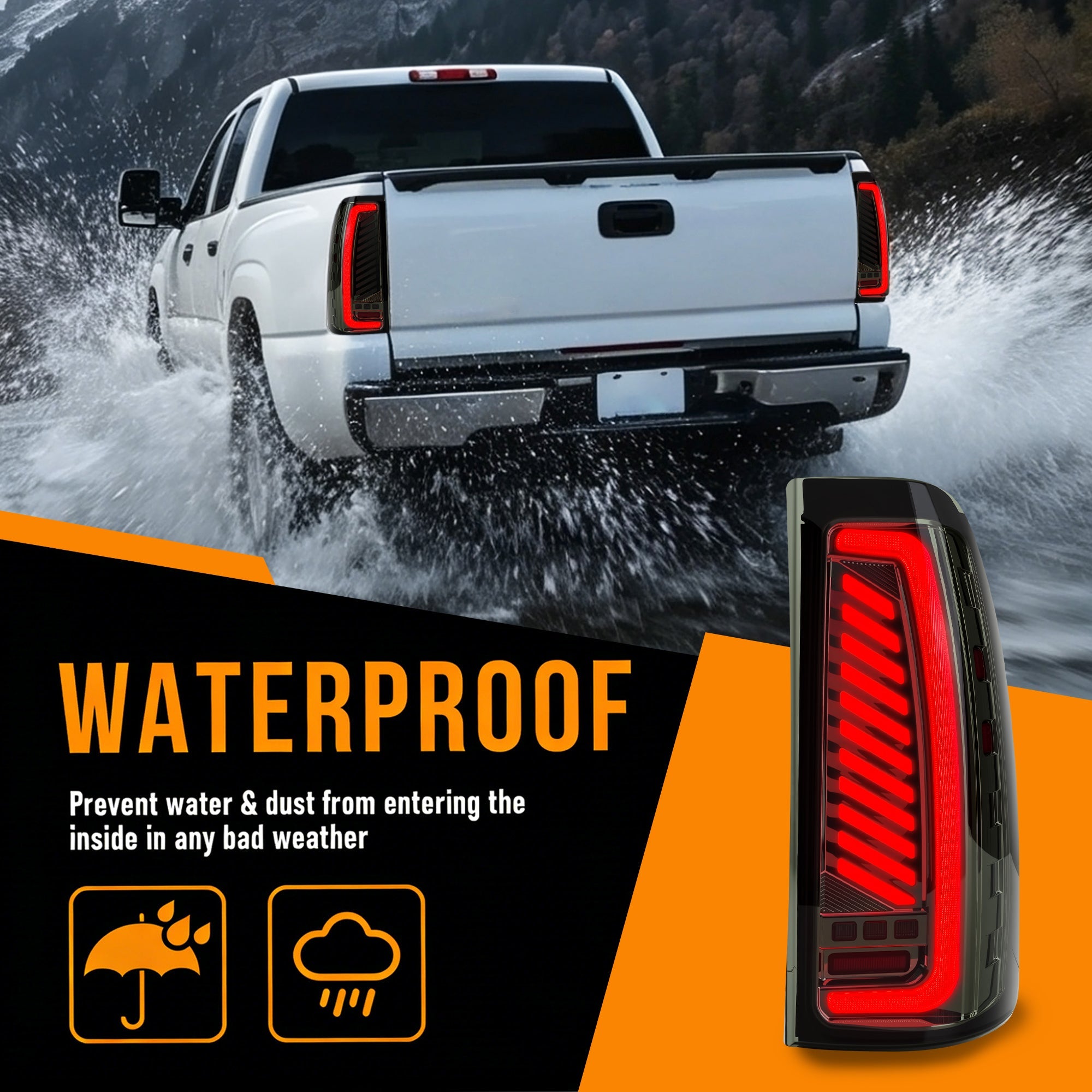 Animated Sequential Smoked LED Tail Lights for 2003-2006 Chevy Silverado Plug & Play
