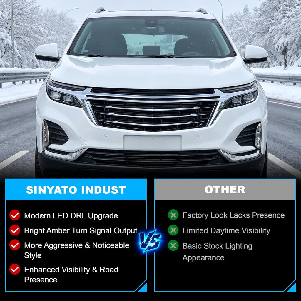 DOT Approved LED Fog Lights with DRL & Amber Turn Signal for 2022-2024 Chevy Equinox w/ Wiring Harness Plug & Play