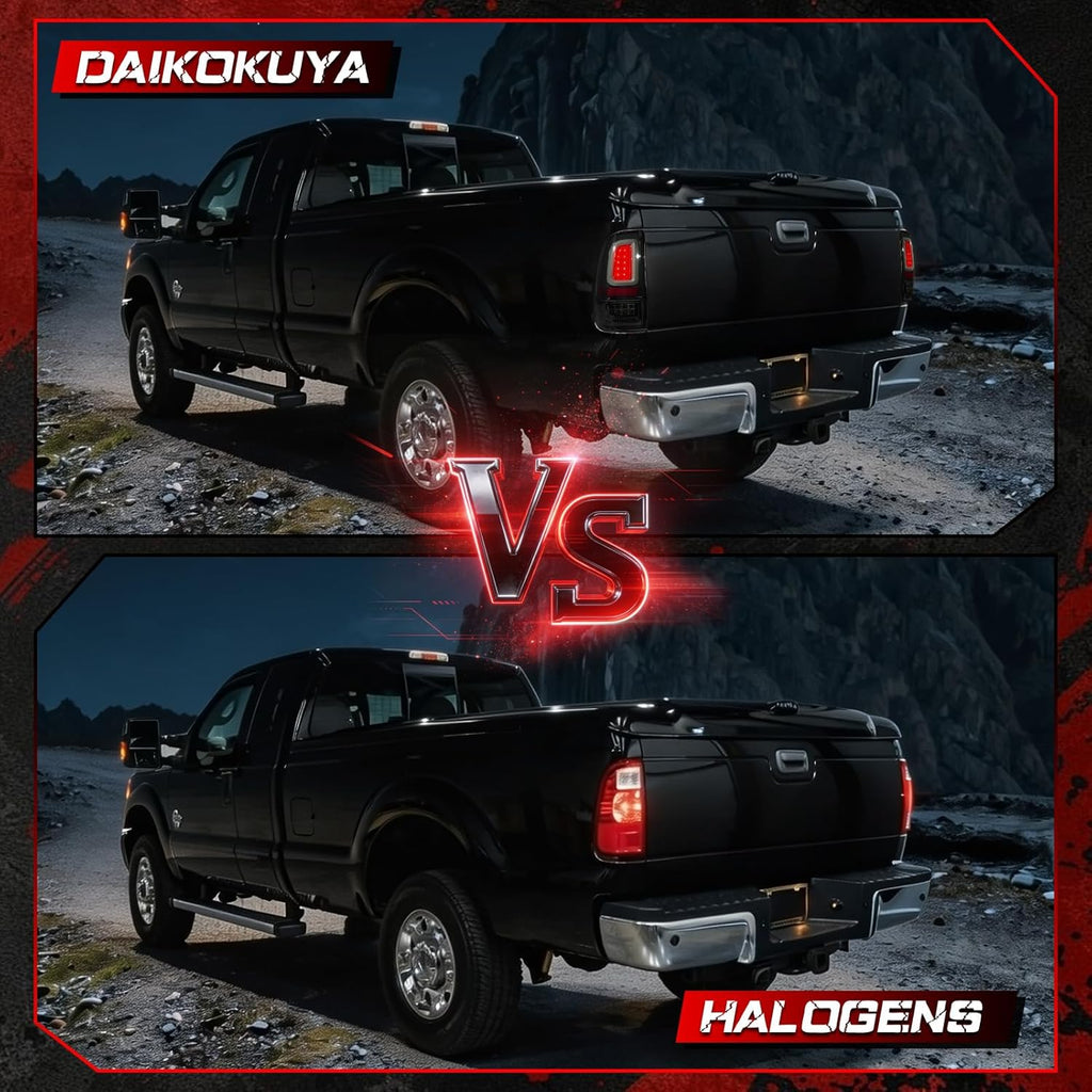 OKSIWA Smoked Full Led Tail Lights Fit for 2008-2016 Ford F250 F350 F450 Turn Signal,Brake Light,Reverse Light Rear Light Assembly Replacement