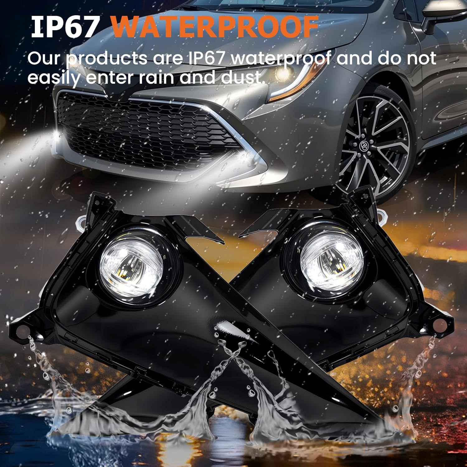 OKSIWA Led Fog Lights Compatible with 2019-2022 Corolla Hatchback Front Bumper Fog Lamp with DRL