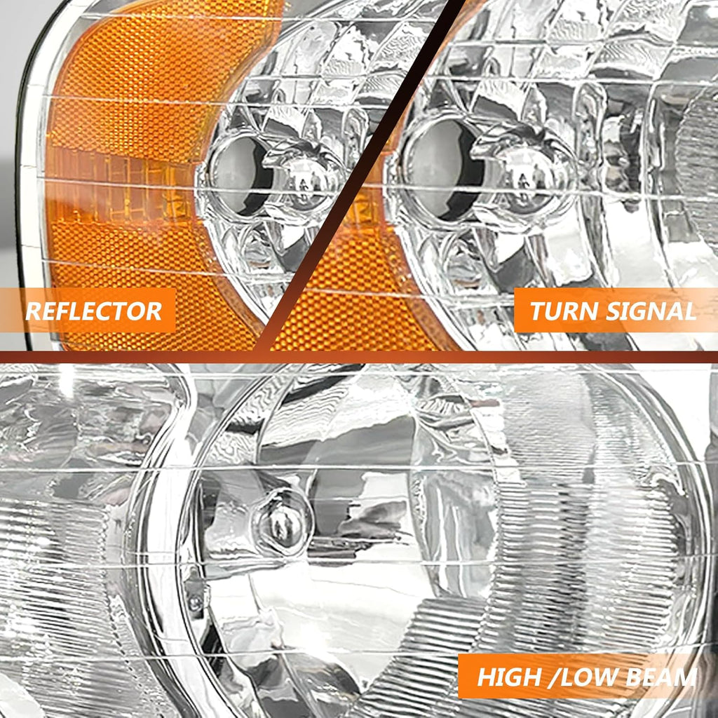 OKSIWA Headlights Assembly for 2002–2005 Dodge Ram 1500 2500 3500, OEM Style Replacement Headlamp Housing, Factory Fit,Plug & Play, No Bulbs Included,Clear Trim