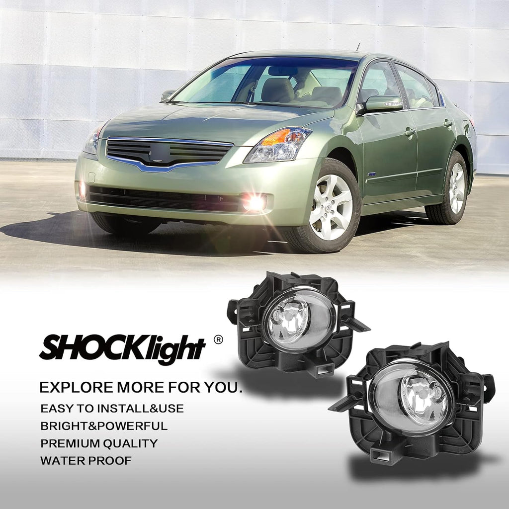 OKSIWA Fog Lights Compatible with 2007-2009 Nissan Altima 4DR Sedan Fog Lamps Assembly with Wiring Harness and Switch