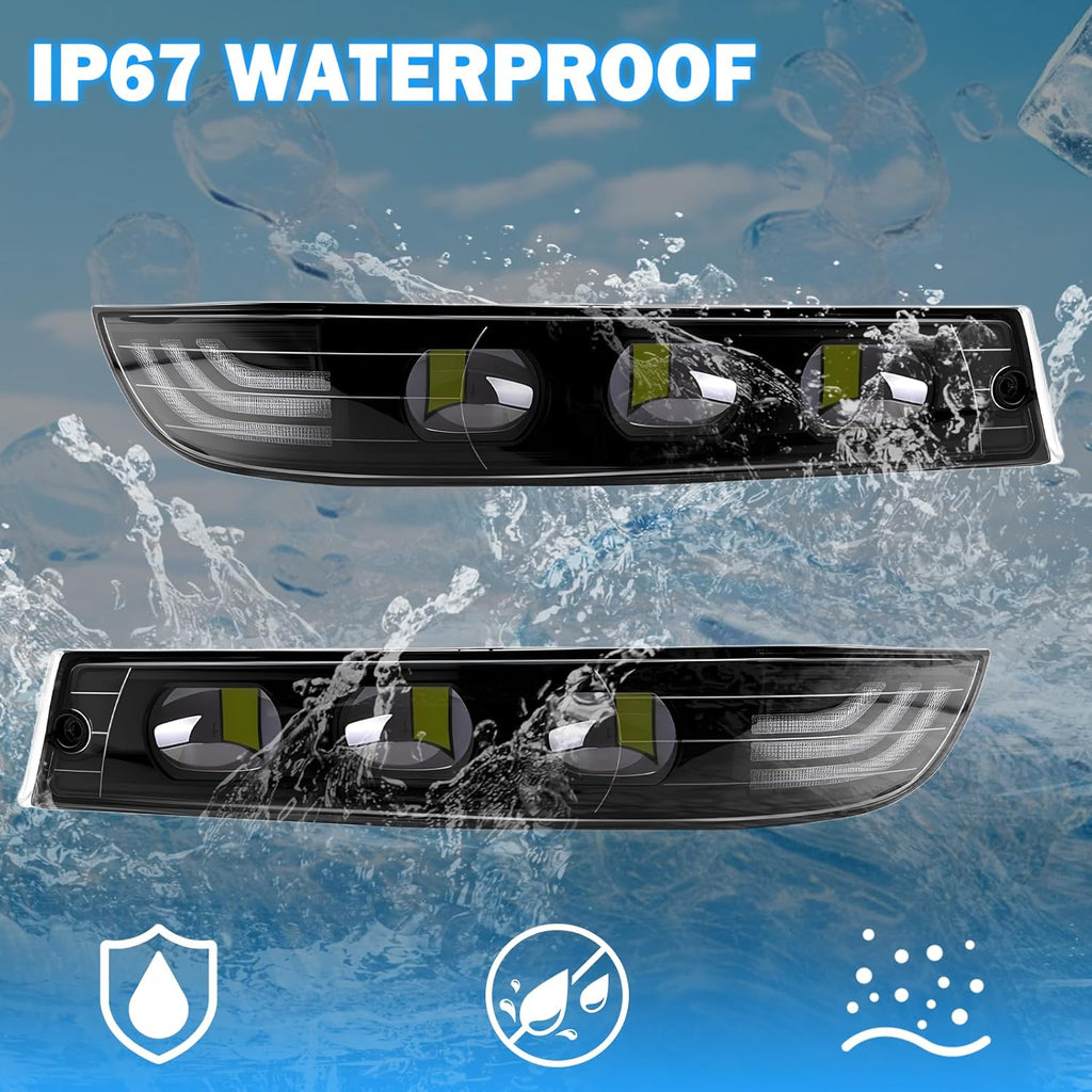 DOT Compliant LED Fog Lights with White DRL & Amber Turn Signal for 2000-2005 Chevy Impala  Plug & Play