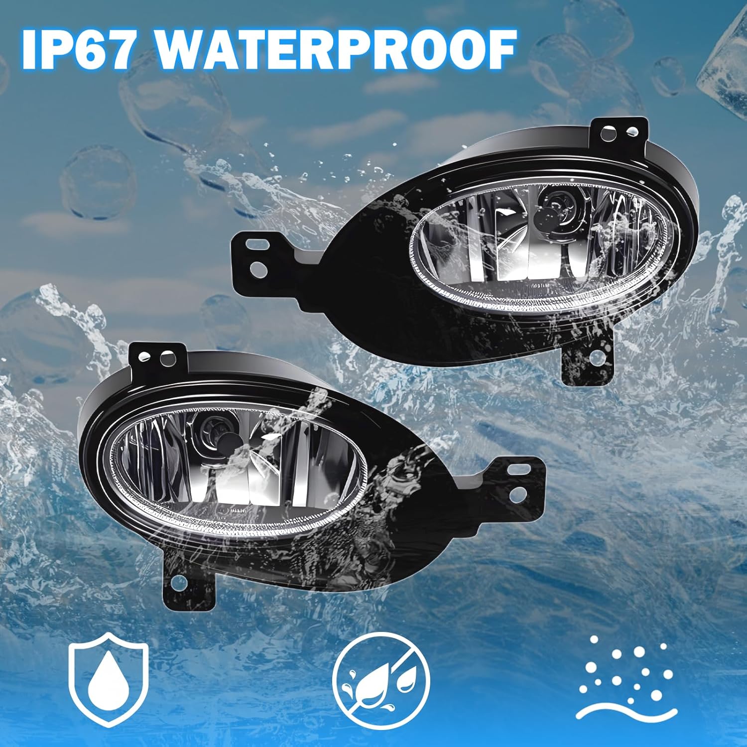 OKSIWA Fog Lights Assembly Compatible With 2015 2016 2017 2018 2019 2020 2021 2022 2023 HR-V/VEZE Front Bumper Driving Fog Lamp Light Kits