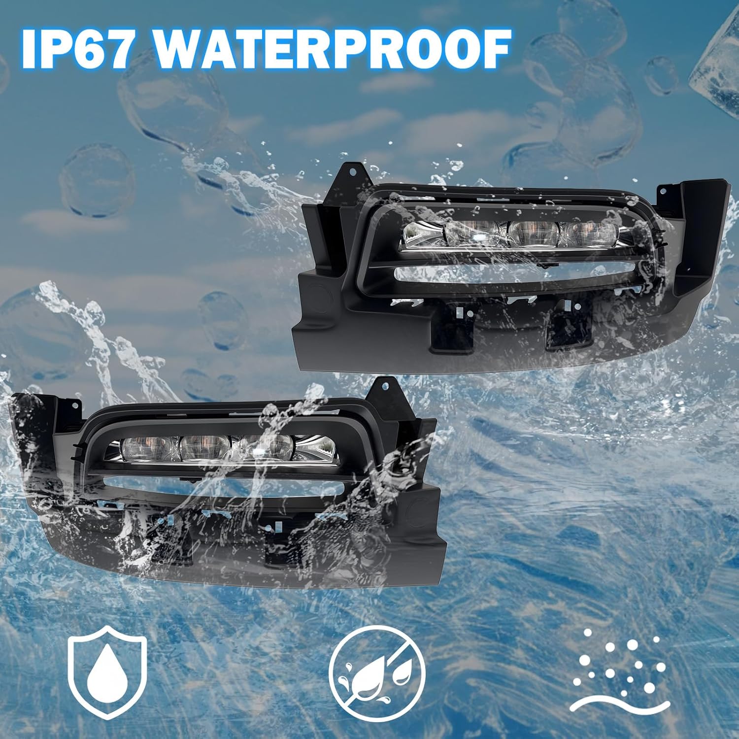 OKSIWA LED Fog Lights Assembly Compatible With 2015 2016 2017 2018 2019 2020 Dodge Charger Front Bumper Driving Fog Lamp Fog Light Kits