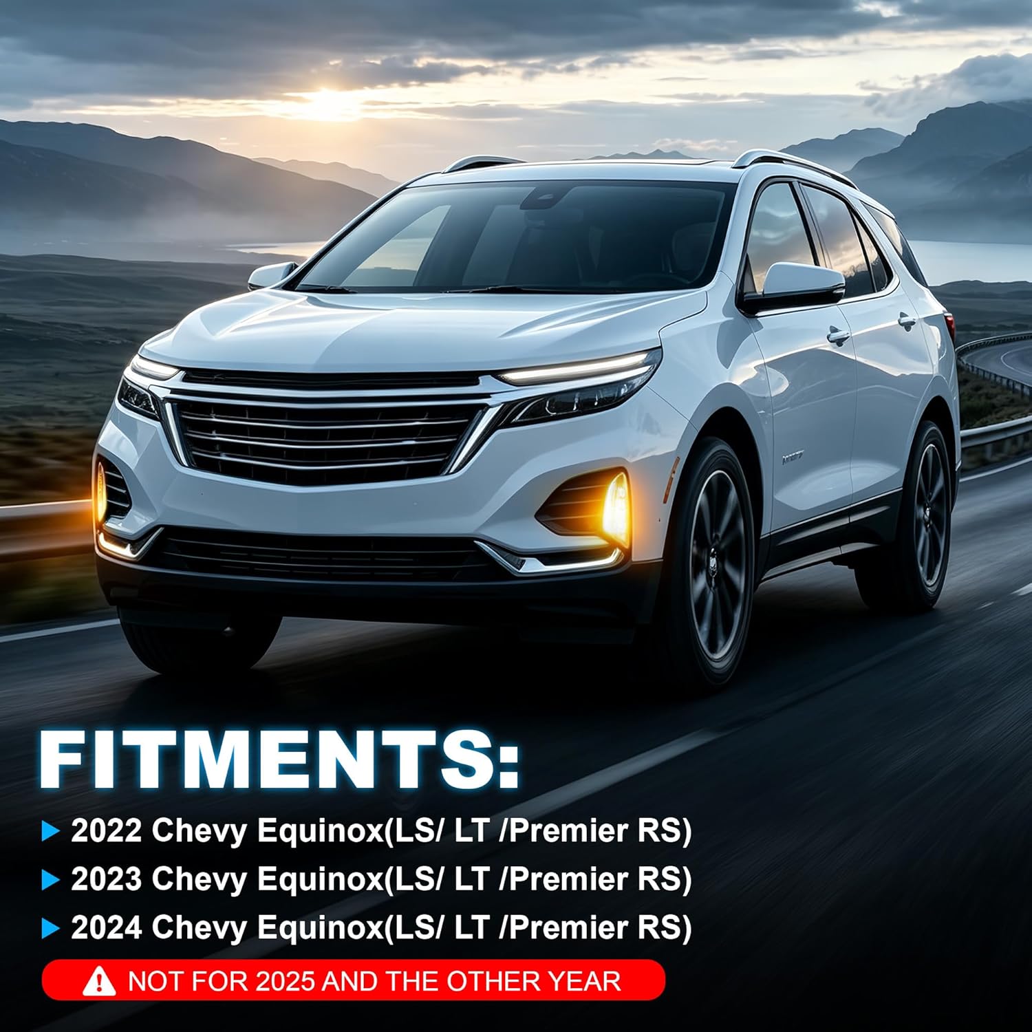 DOT Approved LED Fog Lights with DRL & Amber Turn Signal for 2022-2024 Chevy Equinox w/ Wiring Harness Plug & Play