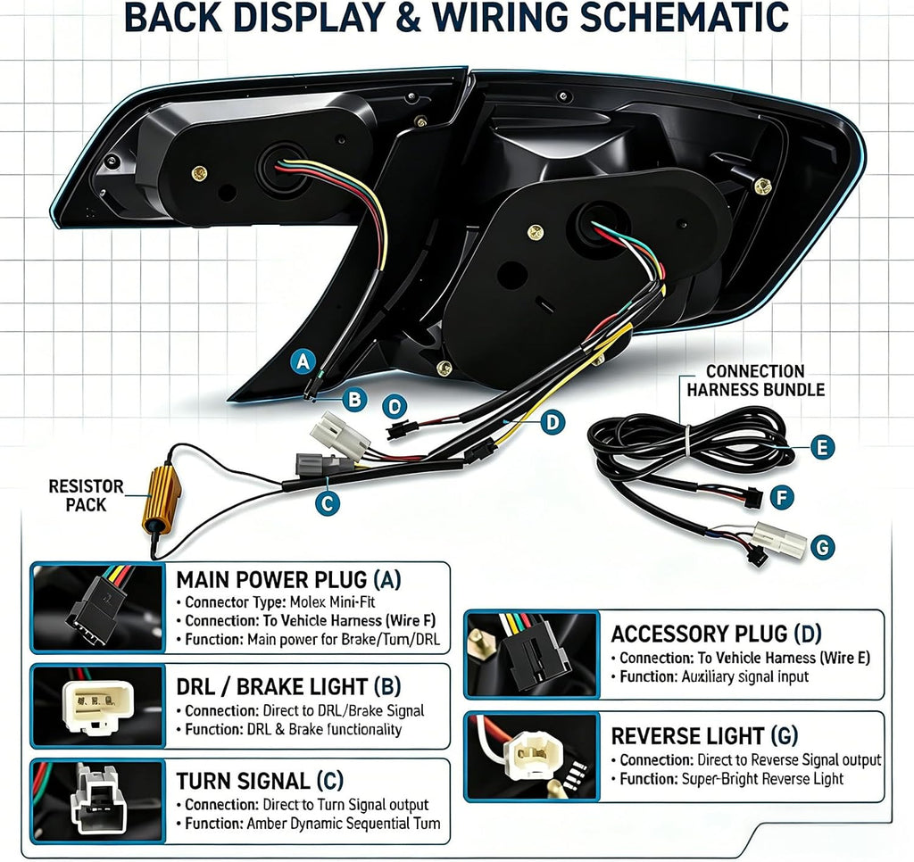 Animated Sequential LED Tail Lights for 2012-2014 Toyota Camry XV50 OEM Style Plug & Play 1 Pair