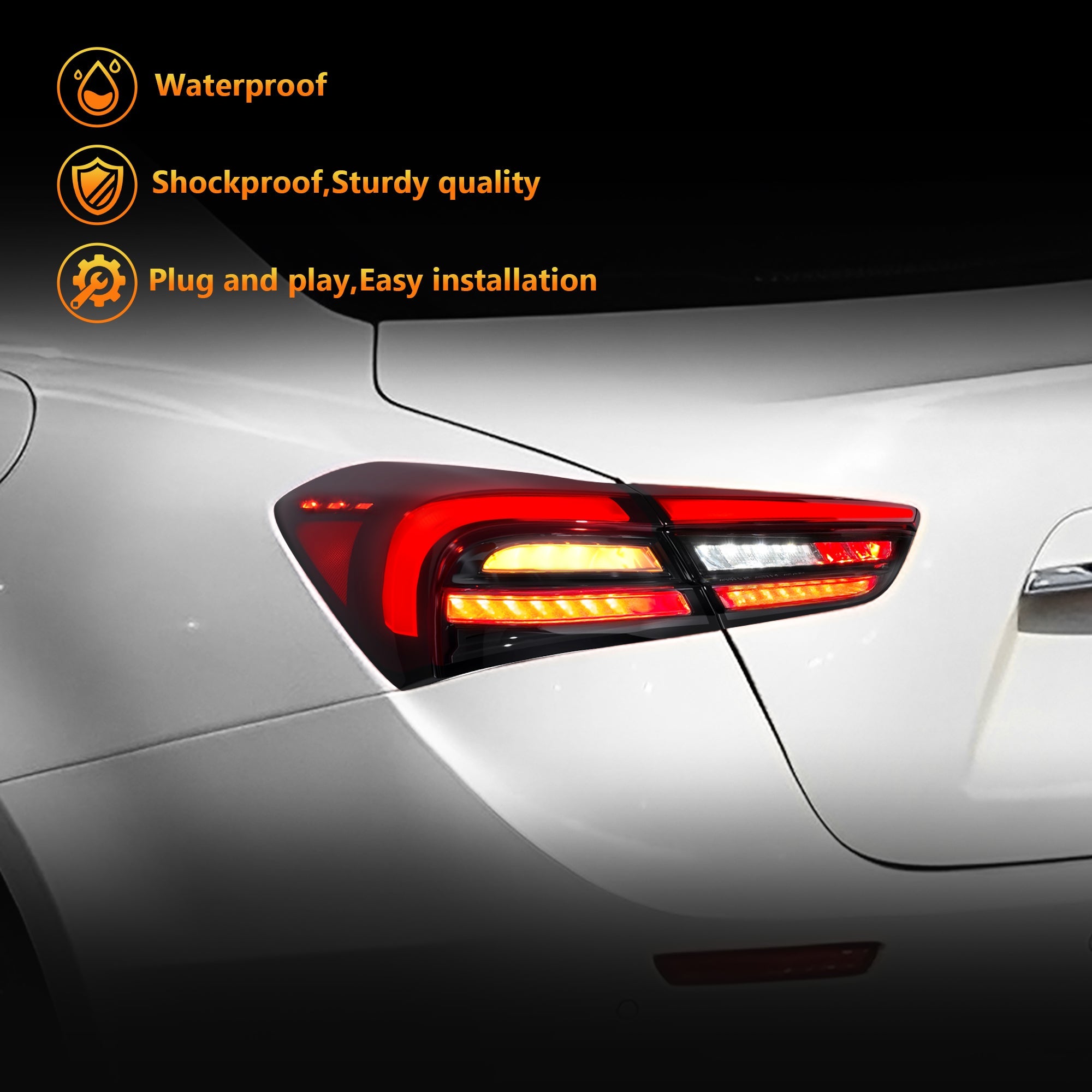 LED Tail Lights with Integrated Rear Fog Light for 2018-2022 Maserati Ghibli Waterproof Plug & Play 1 Pair