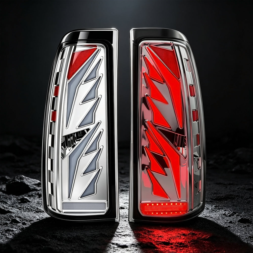 Sequential LED Tail Lights with Startup Animation for 1999-2006 GMC Sierra & 1999-2002 Chevy Silverado Clear Lens Plug & Play