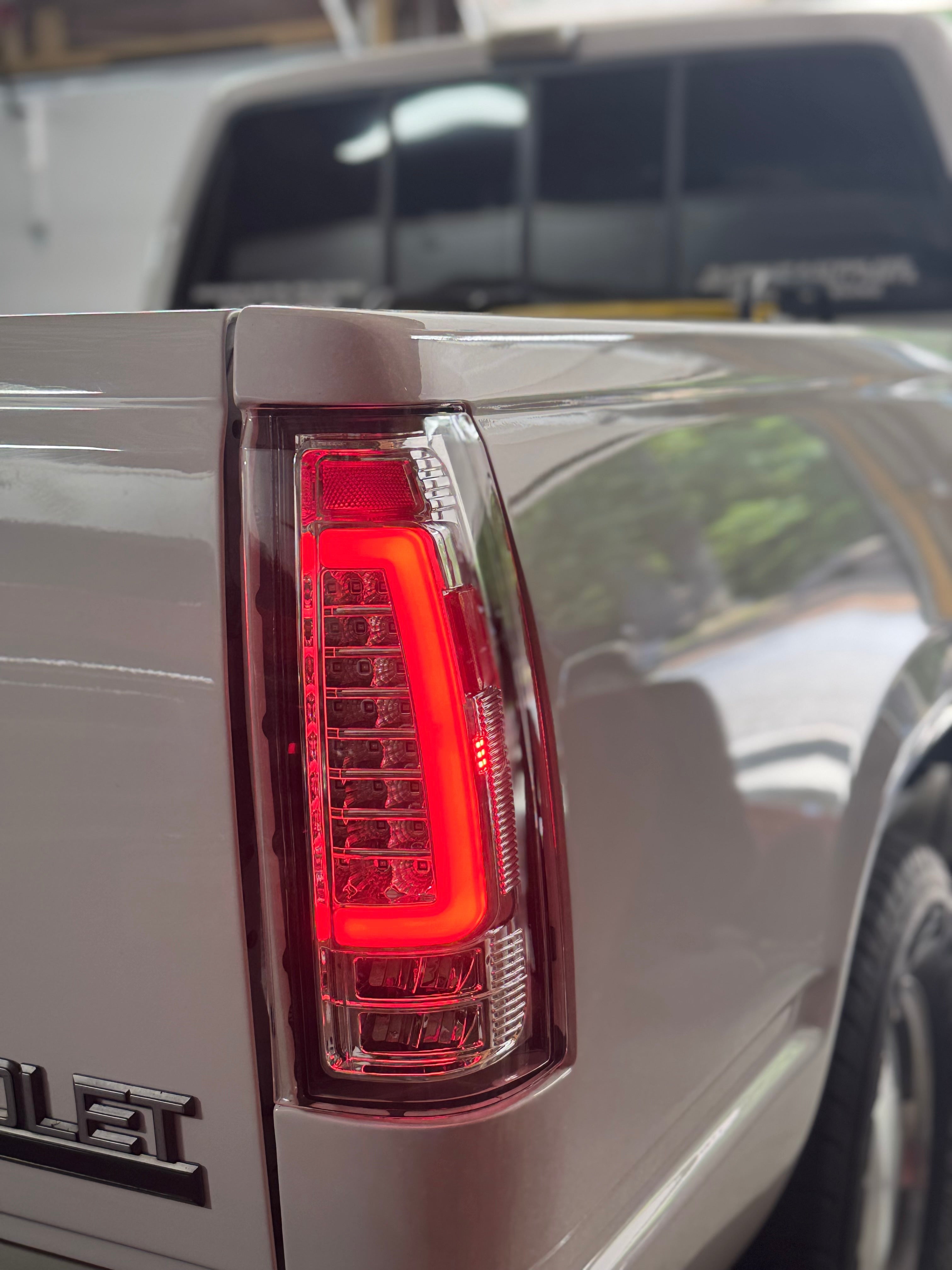 LED Tail Lights with Clear Lens for 1988-1998 Chevy GMC C/K Sierra, 92-99 Suburban Yukon, 95-99 Tahoe,Blazer,Cadillac Escalade Plug & Play